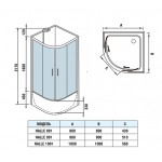 Душевая кабина WeltWasser WW500 Halle 801 без крыши прозрачное стекло 80х80х217