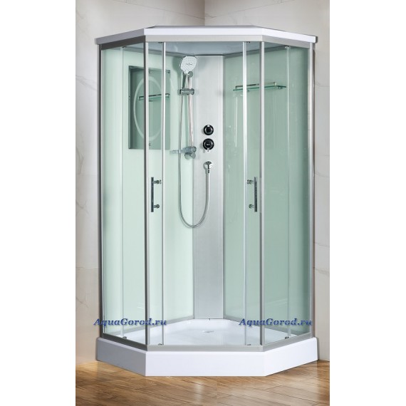 Душевая кабина WeltWasser WW500 Nesse 902 с крышей прозрачное стекло 90х90х217