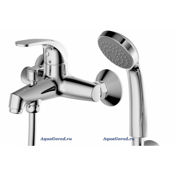 Смеситель Bravat Fit для ванны с коротким изливом с аксессуарами F6135188CP-B-RUS