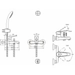 Смеситель Bravat Eco для ванны с коротким изливом с аксессуарами F6111147C-B