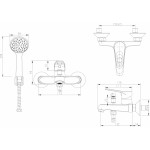 Смеситель Bravat Drop для ванны с коротким изливом с аксессуарами F64898C-B