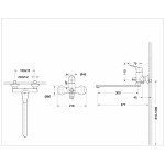Смеситель Bravat Drop для ванны с длинным изливом F64898C-L