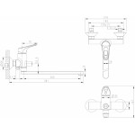 Смеситель Bravat Drop-D для ванны с длинным изливом F648162C-01A