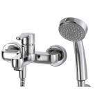 Смеситель Bravat Stream для ванны с коротким изливом с аксессуарами F63783C-B