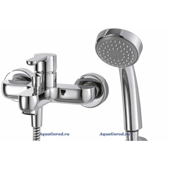 Смеситель Bravat Stream для ванны с коротким изливом с аксессуарами F63783C-B