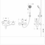 Смеситель Bravat Stream для ванны с коротким изливом с аксессуарами F63783C-B