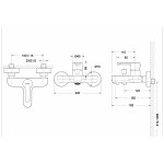 Смеситель Bravat Stream для ванны с коротким изливом F63783C-01A