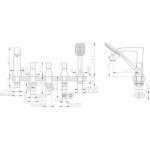 Смеситель Bravat Whirlpool для ванны на борт на 5 отверстий F578112C