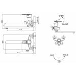 Смеситель Bravat Loop для ванны с длинным изливом F6124182CP-02L-RUS