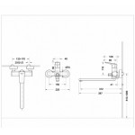Смеситель Bravat Real для ванны с длинным изливом F6121179CP-01L