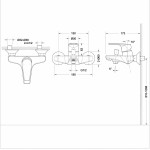 Смеситель Bravat Line для ванны с коротким изливом с аксессуарами F65299C-B-RUS