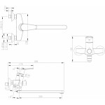 Смеситель Bravat Line для ванны с длинным изливом с аксессуарами F65299C-LB-RUS