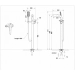 Смеситель Bravat Wave отдельно стоящий напольный для ванны с коротким изливом F674108C-B